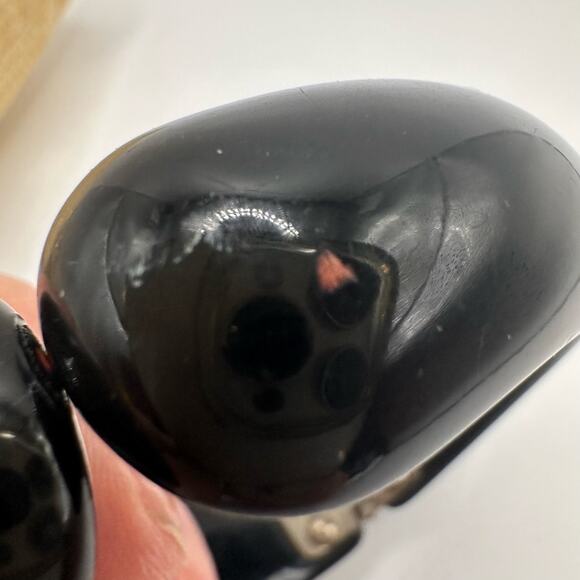 Vintage Weiss Two Bracelets Cream & Black Rhinestone Clamper Thermoset SMALL - Picture 14 of 14